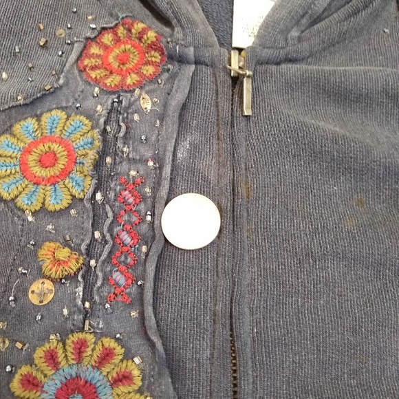 Spa By Chico's | Embellished Zippered Hoodie - Picture 7 of 8